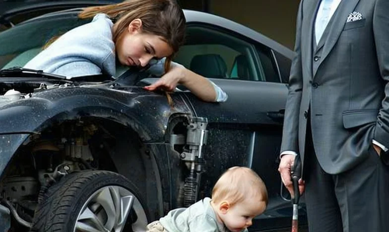 Kiedy wszedł do mojego warsztatu i zobaczył mnie z dzieckiem na rękach, wydarzył się cud, którego nikt się nie spodziewał. Moja walka o rodzinę, godność i drugą szansę.